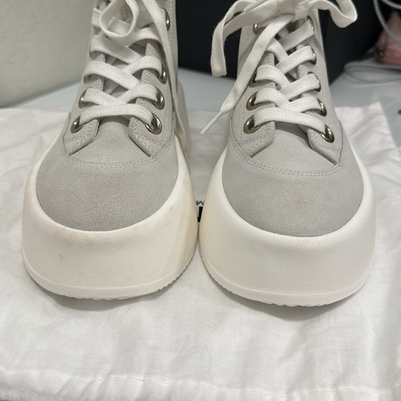Mason Margiela MM6 Suede High Top platform Sneakers Light Gray Size 35 - Picture 7 of 10